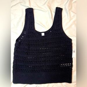 NWT Old Navy Black Crochet Tank Top